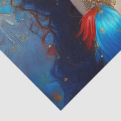 Fantasy Blue Water Fairy Meerjungfrau Dekoupage Seidenpapier (Detail)