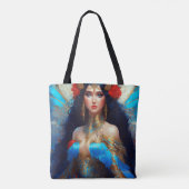 Fantasy Blue Water Fairy Meerjungfrau Tasche (Rückseite)