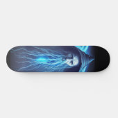 Fantasy Blue Wizard Illustrator Thunder Graphic Skateboard (Horizontal)