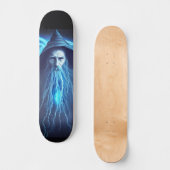 Fantasy Blue Wizard Illustrator Thunder Graphic Skateboard (Vorderseite)