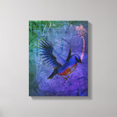 Fantasy Bluebird Nature Art Leinwanddruck (Vorderseite)