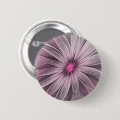 Fantasy Blume Abstrakt Plum Flora Fraktal Kunst Button (Vorne & Hinten)
