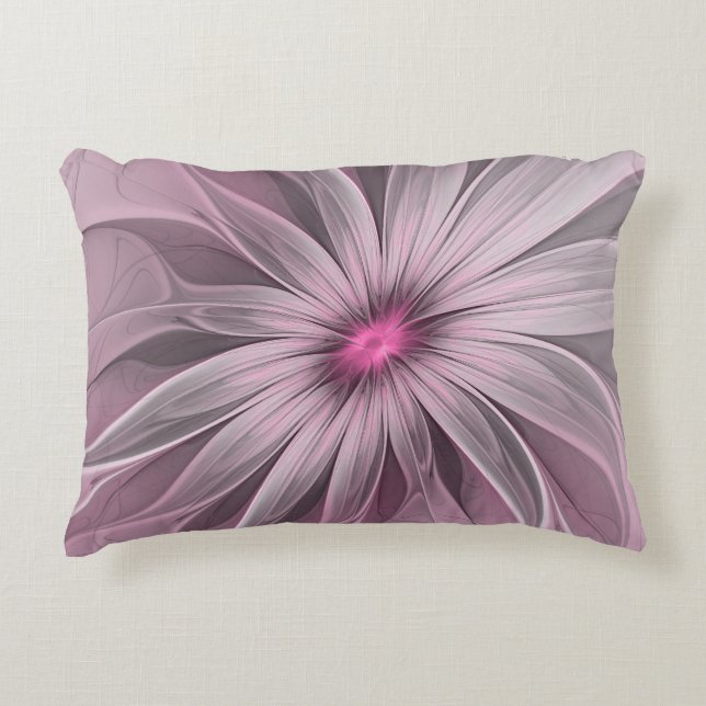 Fantasy Blume Abstrakt Plum Flora Fraktal Kunst Dekokissen (Vorderseite)