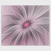 Fantasy Blume Abstrakt Plum Flora Fraktal Kunst Geschenkpapier (Flach)