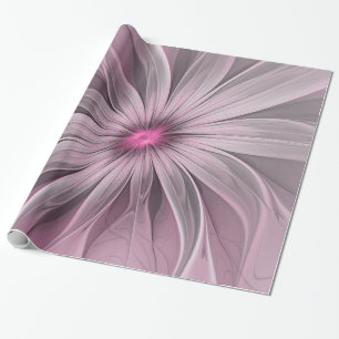 Fantasy Blume Abstrakt Plum Flora Fraktal Kunst Geschenkpapier