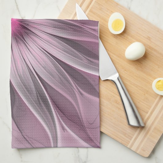 Fantasy Blume Abstrakt Plum Flora Fraktal Kunst Geschirrtuch (Viertel Falte)