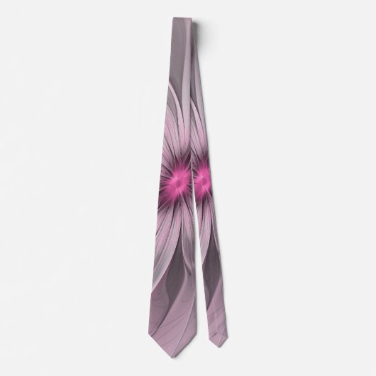 Fantasy Blume Abstrakt Plum Flora Fraktal Kunst Krawatte (Vorderseite)