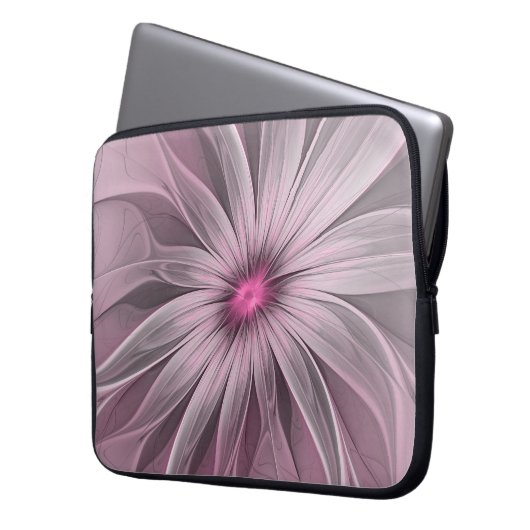 Fantasy Blume Abstrakt Plum Flora Fraktal Kunst Laptopschutzhülle (Vorderseite Links)