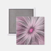 Fantasy Blume Abstrakt Plum Flora Fraktal Kunst Magnet (Vorderseite/Rückseite)