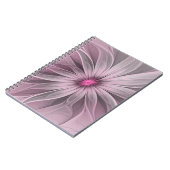 Fantasy Blume Abstrakt Plum Flora Fraktal Kunst Notizblock (Linke Seite)