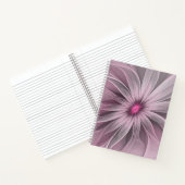 Fantasy Blume Abstrakt Plum Flora Fraktal Kunst Notizblock (Innenseite)