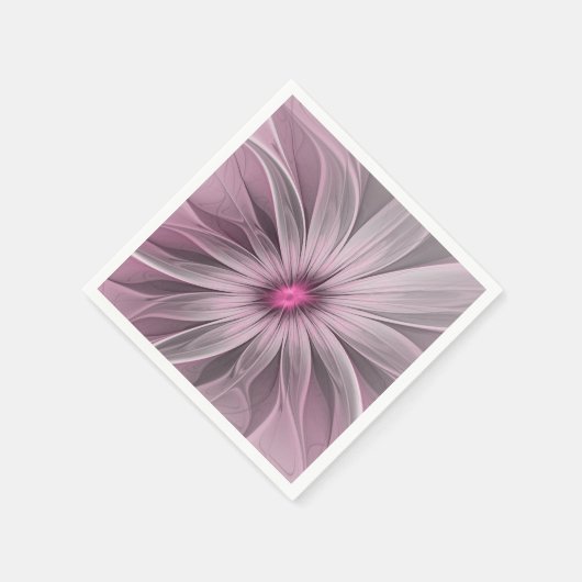 Fantasy Blume Abstrakt Plum Flora Fraktal Kunst Serviette (Ecke)