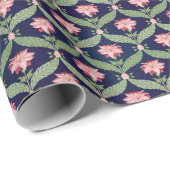 Fantasy-Blume: Dunkle indische Motive Geschenkpapier (Rolleneckpunkt)