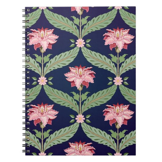 Fantasy-Blume: Dunkle indische Motive Notizblock (Vorderseite)