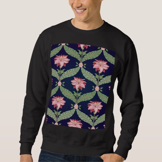 Fantasy-Blume: Dunkle indische Motive Sweatshirt (Vorderseite)