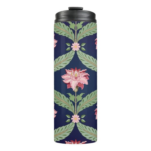 Fantasy-Blume: Dunkle indische Motive Thermosbecher (Vorderseite)
