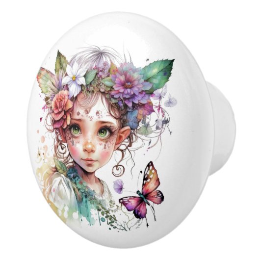 Fantasy Blume Fairies Serie Keramikknauf (Rechts)