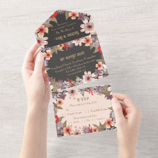 Fantasy-Blume - Hochzeitseinladung ganz in One All In One Einladung