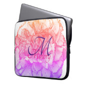Fantasy Blume Monogram Personalisierter Laptop-Sie Laptopschutzhülle (Vorderseite Links)