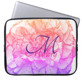 Fantasy Blume Monogram Personalisierter Laptop-Sie Laptopschutzhülle (Vorderseite)