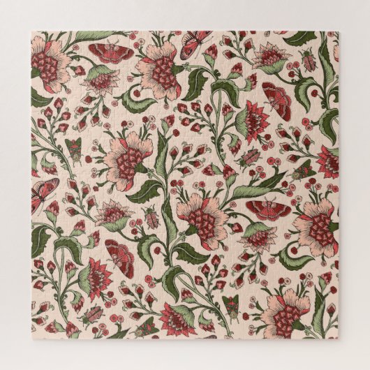 Fantasy Blume Paisley Hand Drawn Puzzle (Vertikal)