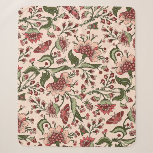 Fantasy Blume Paisley Hand Drawn Sherpadecke (Vorderseite)