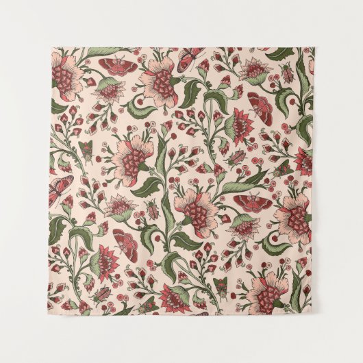Fantasy Blume Paisley Hand Drawn Wandteppich (Vorderseite)