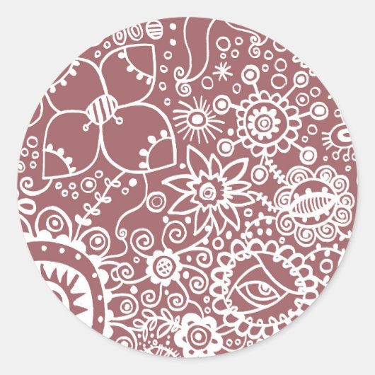 Fantasy-Blume-Sticker Runder Aufkleber (Vorderseite)