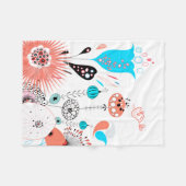 Fantasy-Blume und Birdie Fleecedecke (Vorderseite (Horizontal))