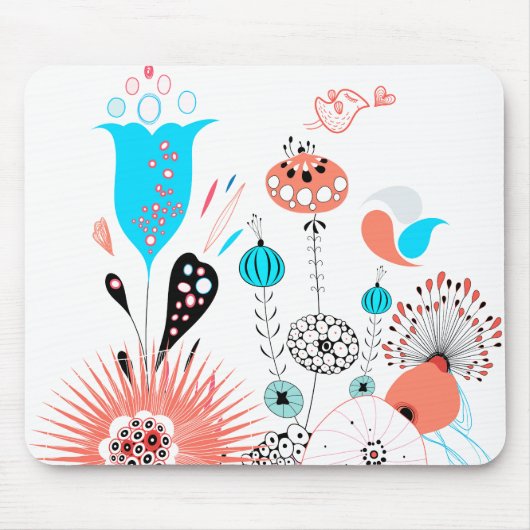 Fantasy-Blume und Birdie Mousepad (Vorne)