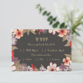 Fantasy-Blume - Wedding RSVP-Karte RSVP Karte (Stehend Vorderseite)