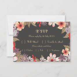 Fantasy-Blume - Wedding RSVP-Karte RSVP Karte