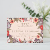 Fantasy-Blume - Wedding RSVP-Karte RSVP Karte (Stehend Vorderseite)