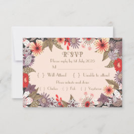 Fantasy-Blume - Wedding RSVP-Karte RSVP Karte