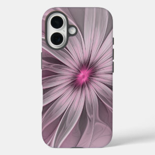 Fantasy-Blumen-Abstrakt-Pflaume-Blumen-Fraktal-Kun iPhone 16 Hülle