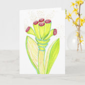 Fantasy Blumen Grußkarte Karte (Gelbe Blume)