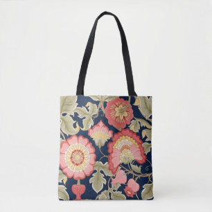 Fantasy-Blumen im retro,  vintage,  jacobean Stick Tasche