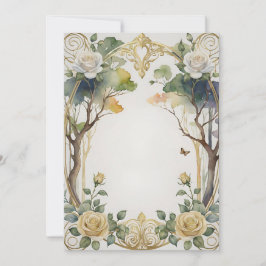 Fantasy Blumen Rahmen botanische Hochzeit Einladung