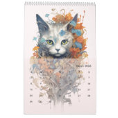 Fantasy Blüten Wildtiere Aquarell neues Jahr Kalender (Mär 2026)