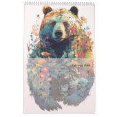 Fantasy Blüten Wildtiere Aquarell neues Jahr Kalender (Feb 2026)