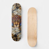 Fantasy Boho Jungle Tiger Head Mixed Media Skateboard (Vorderseite)