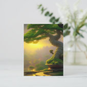 Fantasy Bonsai Tree Digitale Kunst, Dichtung und M Postkarte (Stehend Vorderseite)