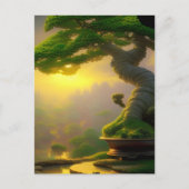 Fantasy Bonsai Tree Digitale Kunst, Dichtung und M Postkarte (Vorderseite)