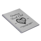 Fantasy Book Club Typografie & Heart Doodle Sketch Notizblock (Rechte Seite)