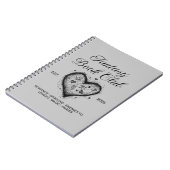 Fantasy Book Club Typografie & Heart Doodle Sketch Notizblock (Linke Seite)