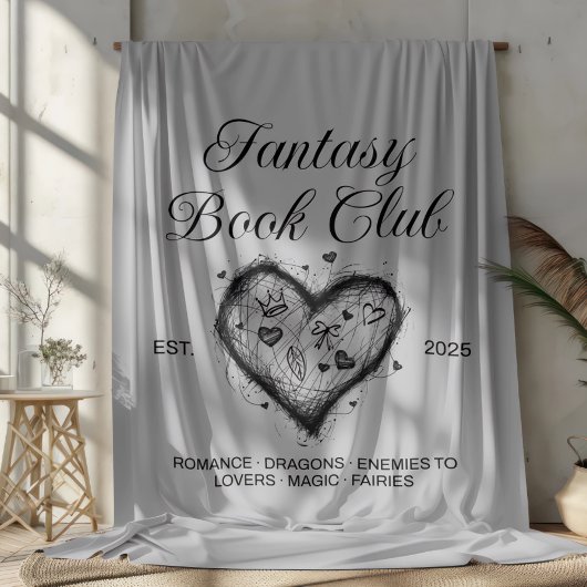 Fantasy Book Club Typografie & Heart Doodle Sketch Sherpadecke