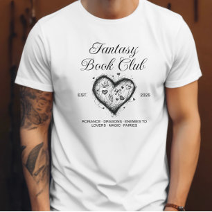 Fantasy Book Club Typografie & Heart Doodle Sketch Tri-Blend Shirt