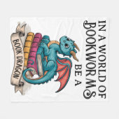 Fantasy Book Dragon Throw Blanket, Fantasy Dragon Fleecedecke (Vorderseite (Horizontal))