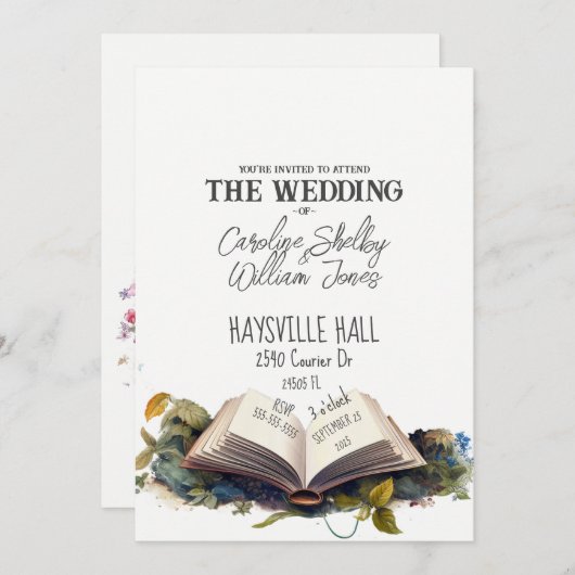 Fantasy Book Fairytale Whimsical Magical Einzigart Einladung (Vorne/Hinten)