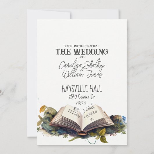 Fantasy Book Fairytale Whimsical Magical Einzigart Einladung (Vorderseite)